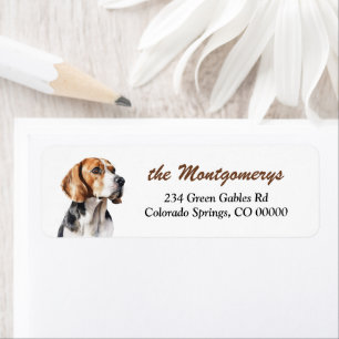 Beagle Dog Portrait Return Address Label