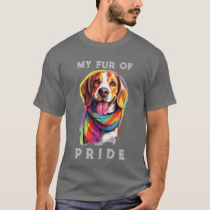 Beagle Dog Rainbow Funny My Fur Pride T-Shirt