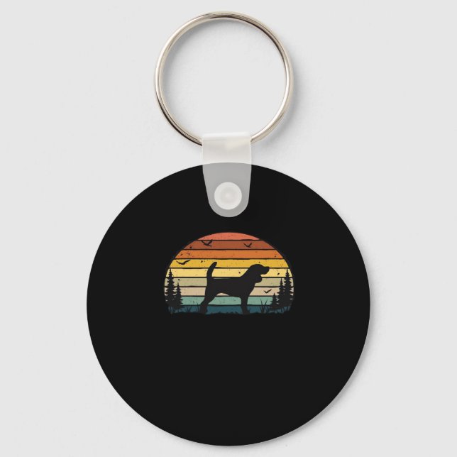 Beagle Dog Retro Vintage Classic T-Shirt Keychain (Front)