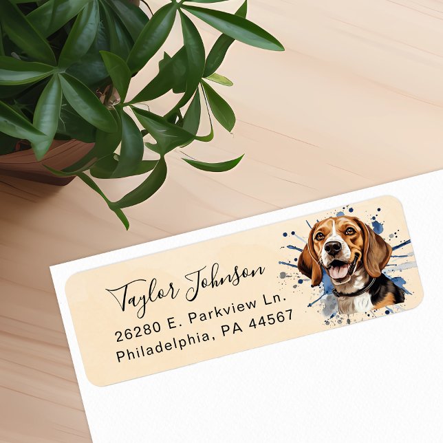 Beagle Dog Return Address Label (Creator Uploaded)