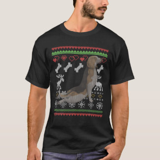 Beagle Dog Santa Claus Ugly Christmas Pattern X-Ma T-Shirt