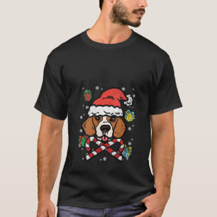 Beagle Dog Santa Hat Christmas Cute Puppy Candy Ca T-Shirt