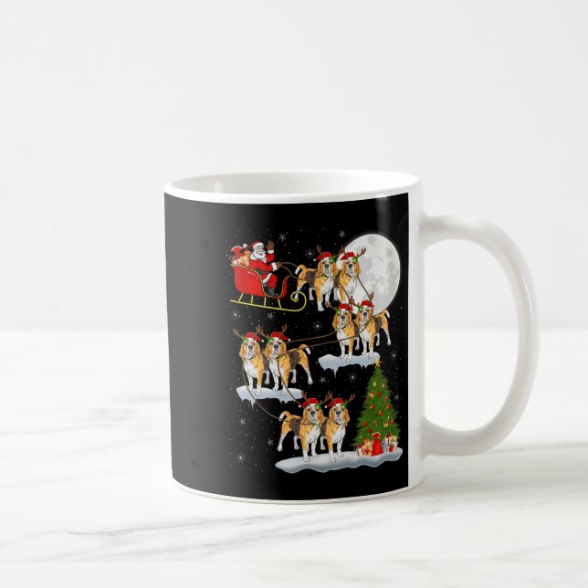 Beagle Dog Santa Sleigh Flying Funny Magical Chris Coffee Mug (Right)