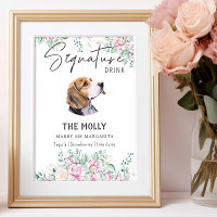 Beagle Dog Signature Drink Sign