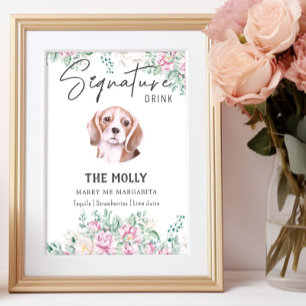 Beagle Dog Signature Drink Sign