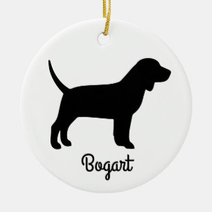 Beagle Dog Silhouette Ceramic Ornament