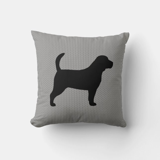 Beagle Dog Silhouette Decorative Throw Pillow (Front)