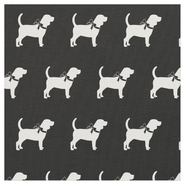 Beagle Dog Silhouette Pet Fabric (Close Up)