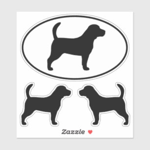 Beagle Dog Silhouettes Vinyl Sticker Set