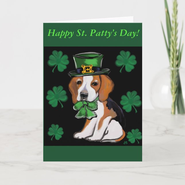 Beagle Dog St. Patty Card (Front)