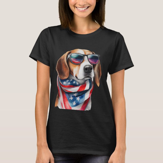 Beagle Dog Sublimation Watercolor T-Shirt (Front)