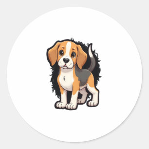 Beagle Dog T Shirt Classic Round Sticker
