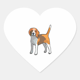 Beagle Dog T Shirt Heart Sticker