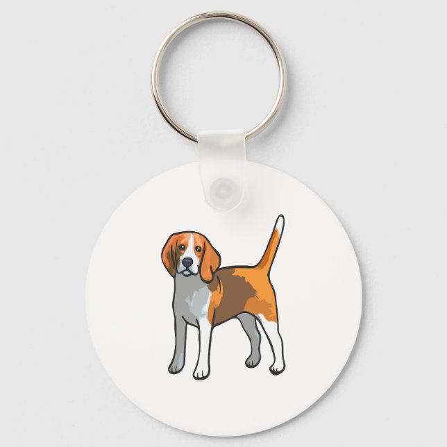 Beagle Dog T Shirt Keychain (Front)