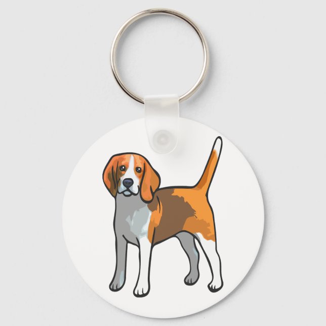 Beagle Dog T Shirt Keychain (Front)