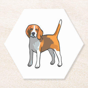 Beagle Dog T Shirt Paper Coaster
