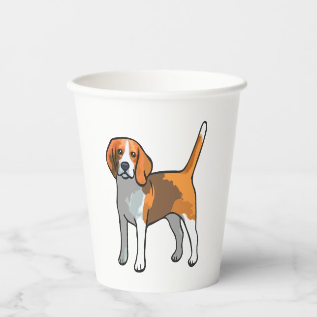 Beagle Dog T Shirt Paper Cups (Front)