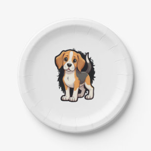 Beagle Dog T Shirt Paper Plate