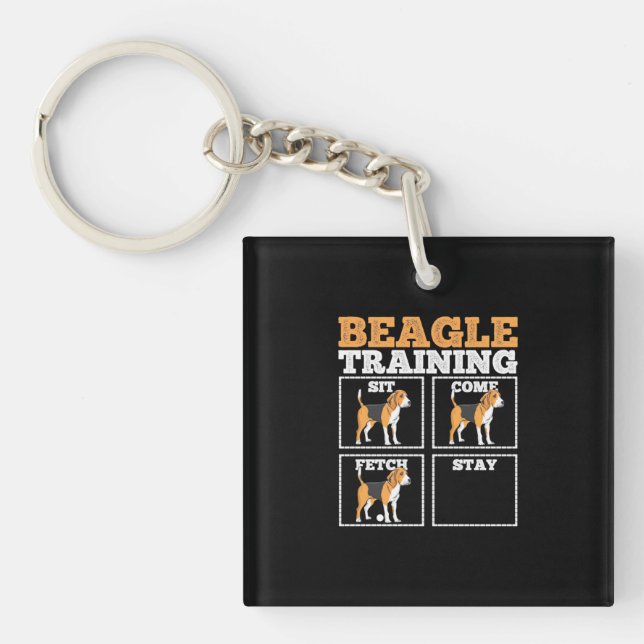 Beagle Dog Training Dog Keychain (Front)