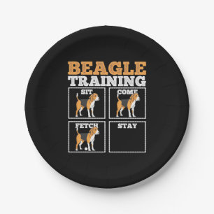 Beagle Dog Training Dog Paper Plate