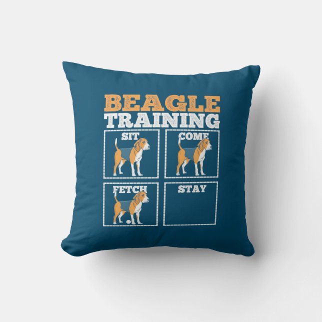 Beagle Dog Training Dog Throw Pillow (Front)