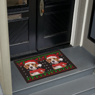 Beagle Dog Ugly Sweater Christmas Puppy Dog Lover Doormat