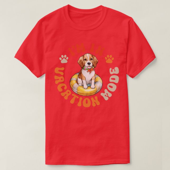 Beagle Dog Vacation Mode T-Shirt (Design Front)