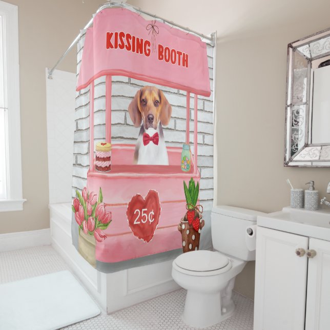 Beagle Dog Valentine's Day Kissing Booth (In Situ)