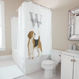 Beagle Dog Watercolor Monogram Name 