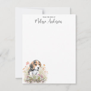 Beagle Dog Watercolor Personalized Cute Puppy Card