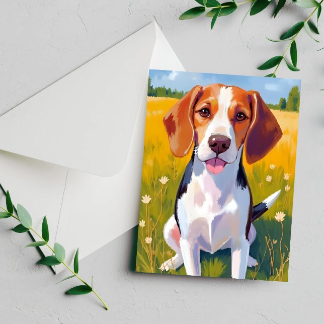 Beagle Dog Watercolor Pet Painting Card (Creator Uploaded)