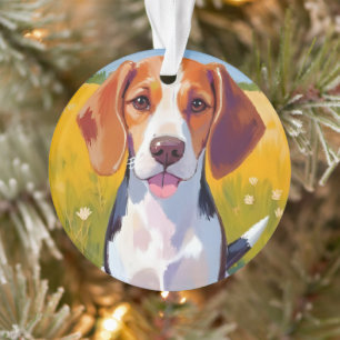 Beagle Dog Watercolor Pet Painting Ornament