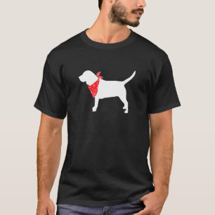 Beagle Dog Wearing Red Bandana T-Shirt