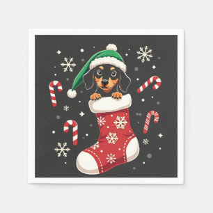 Beagle Dog Wearing Santa Hat Christmas Lovers Napkin