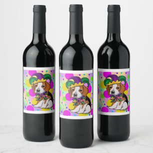 Beagle Dog Wine Label