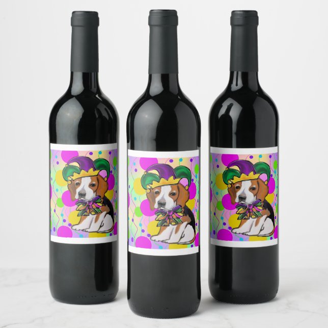 Beagle Dog Wine Label (Bottles)