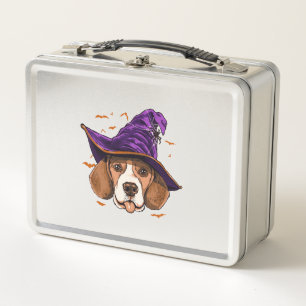 Beagle Dog Witch Funny Halloween Dog Lover Metal Lunch Box
