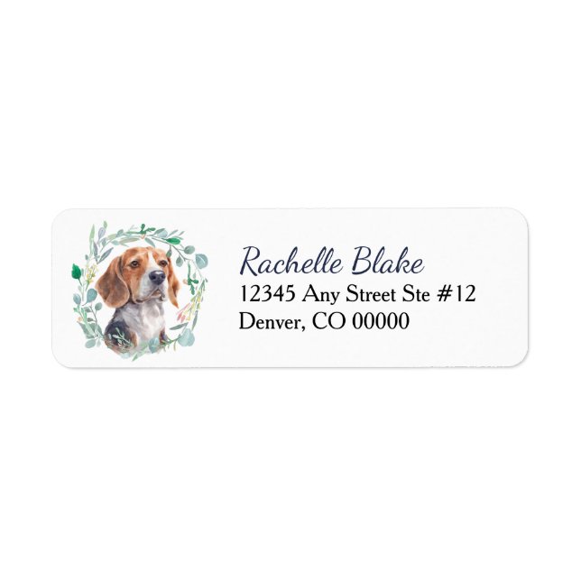 Beagle Dog Wreath Adresse de retour (Devant)
