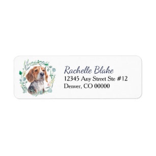Beagle Dog Wreath Return Address