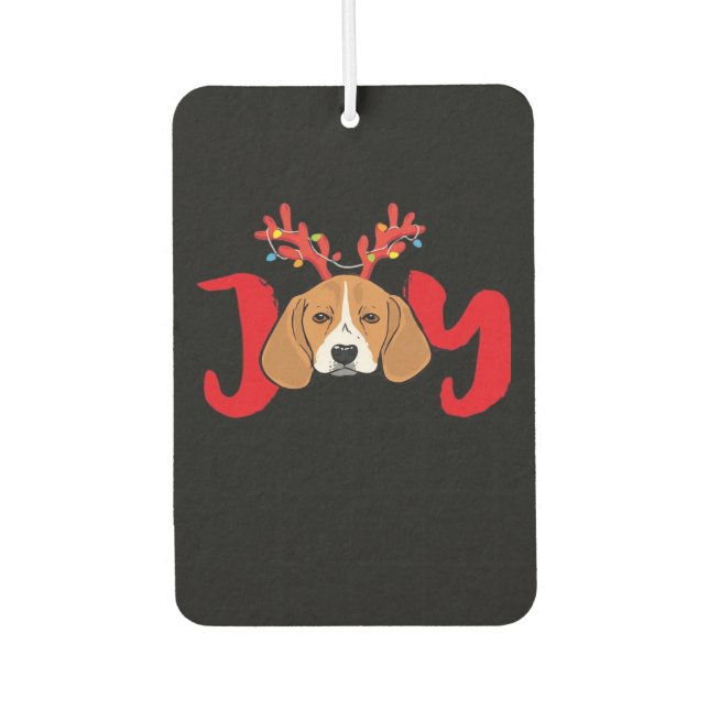 Beagle Dog Xmas Christmas Reindeer Antlers Light E Air Freshener (Front)