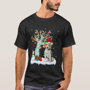 Beagle Dog Xmas Lighting Tree Santa Hat Beagle Chr T-Shirt