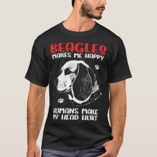 Beagle Dogs Makes Me Happy Beagle T-Shirt