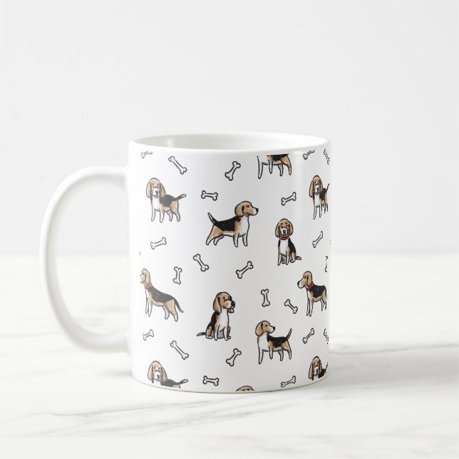Beagle dogs pattern coffee mug (Left)