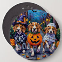 Beagle Dogs Trick-or-Treating in Halloween Costume
