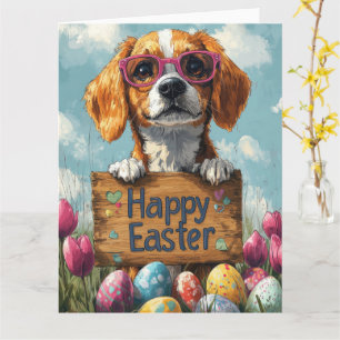 Beagle Easter Eggs Card