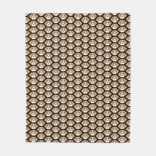 Beagle Face Honeycomb Pattern Fleece Blanket