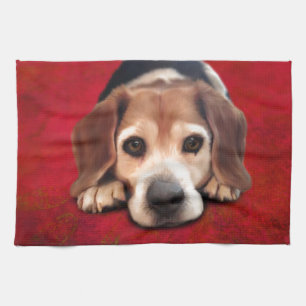 Beagle Fine Art Dog Art Painting Kitchen Towel
