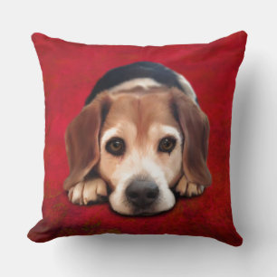 Beagle Fine Art Dog Art Painting Throw Pillow
