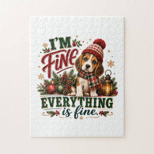 Beagle Fine Everything Is Fine Jigsaw Puzzle
