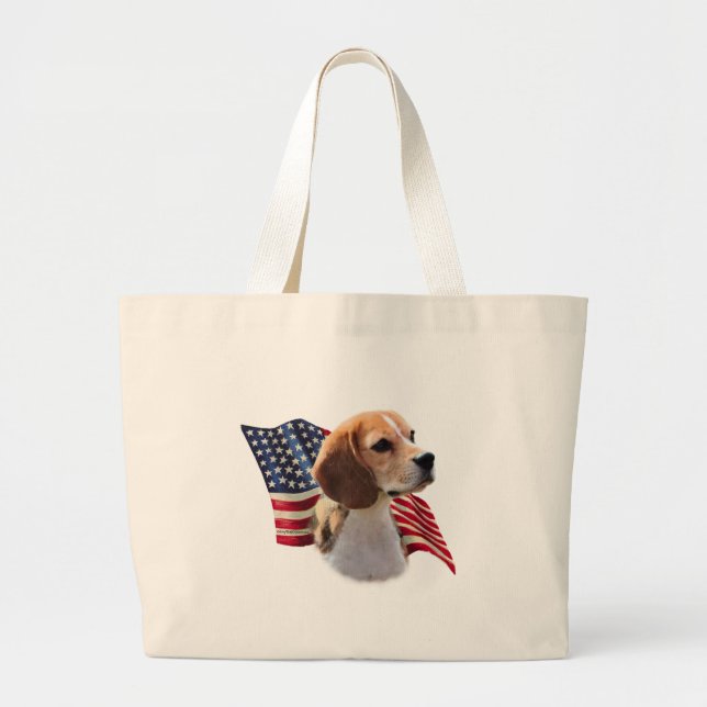 Beagle Flag Large Tote Bag (Front)